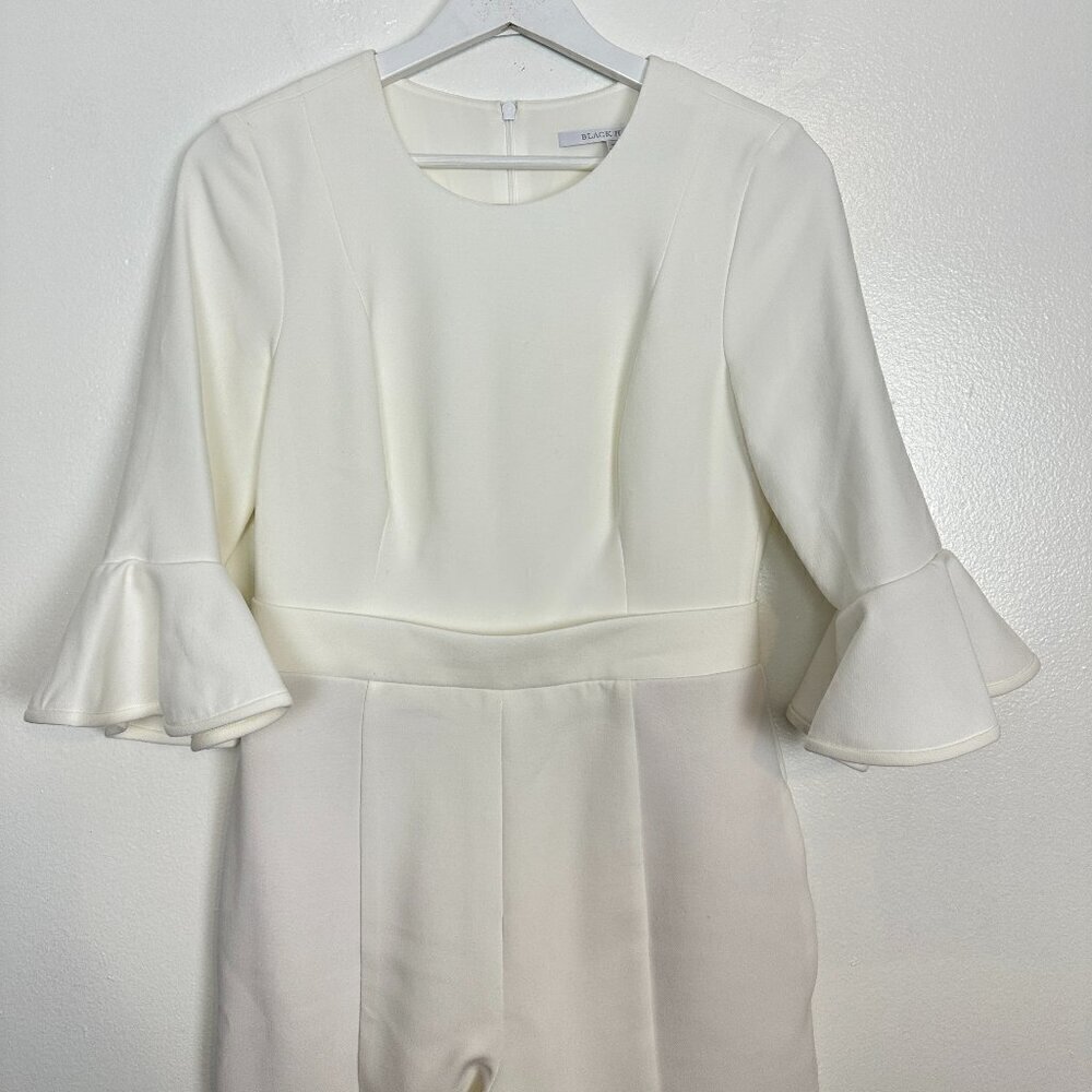 BLACK HALO Brooklyn Bell-sleeve Cropped Jumpsuit in White Size US 4 - Picture 6 of 16